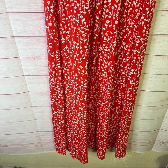 Lands End Red Floral Twist Front Floral Maxi Dress Size Large - Picture 4 of 10